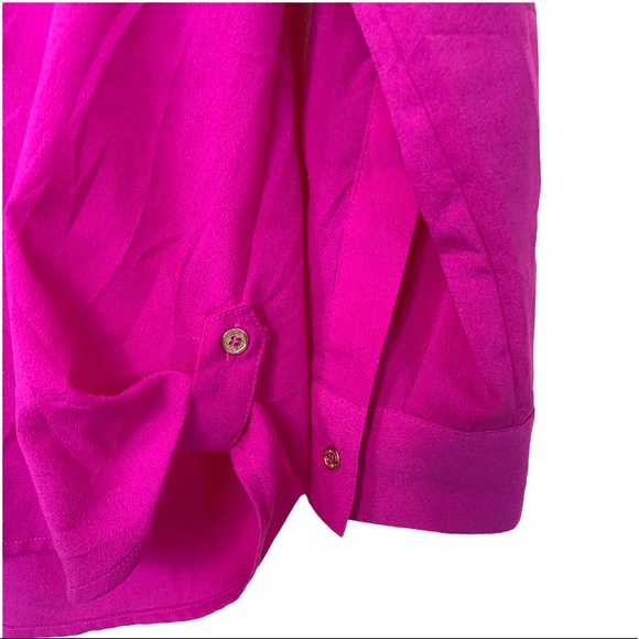 Calvin Klein Blouse Long Sleeve Magenta Pink - Picture 4 of 8